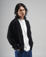 Russ Sweater Cardigan Acrylic Rajut Finest Black