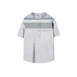 Almuda Koko Motif Shirt Short Sleeve Navy Blue