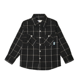 Russ Kids Shirt Flannel Long Sleeve Kids Linez Black