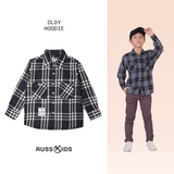 Russ Kids Shirt Flannel Long Sleeve Kids Reddot Navy Blue