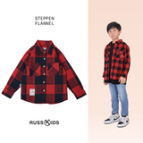 Russ Kids Shirt Flannel Long Sleeve Kids Steppen Brown