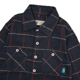 Russ Kids Shirt Flannel Long Sleeve Kids Linez Navy Blue