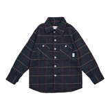 Russ Kids Shirt Flannel Long Sleeve Kids Linez Navy Blue