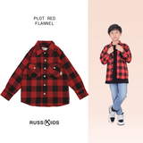 Russ Kids Shirt Flannel Long Sleeve Kids Plot Red