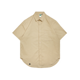 Shirt Poplin Porta Ss Brown