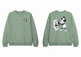 Sweater Crewneck Fleece Mickeycn02 Sage