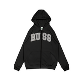 Sweater Hoodie Zipper Fleece Mosh Black