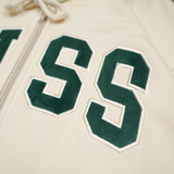 Sweater Hoodie Zipper Fleece Mosh Broken White