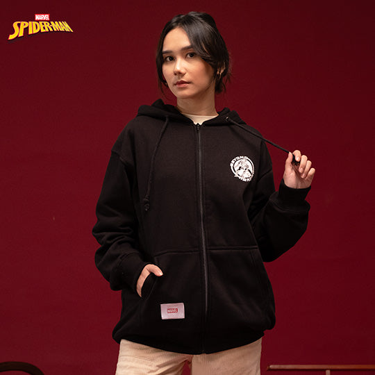 Topi Jaket Avengers Jacket Shopee Russ X Spiderman Hoodie Zipper 01 Black  Russ Co