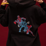 Sweater Hoodie Fleece Spiderman Hoodie Zipper 01 Black