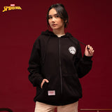 Sweater Hoodie Fleece Spiderman Hoodie Zipper 01 Black