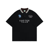 Russ Poloshirt Rugby Tangan Pendek Coffteam Black