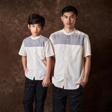 Wafidh Koko Motif Shirt Short Sleeve Cream