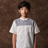 Wafidh Koko Motif Shirt Short Sleeve Cream