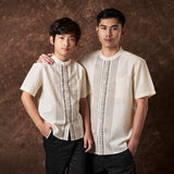 Alasha Koko Motif Shirt Short Sleeve Cream