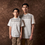 Kahraba Koko Motif Shirt Short Sleeve Light Brown