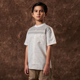 Kahraba Koko Motif Shirt Short Sleeve Light Brown