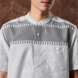 Yashfi Koko Motif Shirt Short Sleeve Grey