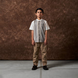 Yalwi Koko Motif Shirt Short Sleeve Cream