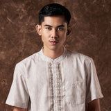 Razaq Koko Motif Shirt Short Sleeve Brown