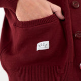 Russ Sweater Cardigan Knitting Rajut Tweed Maroon