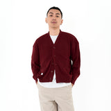 Russ Sweater Cardigan Knitting Rajut Tweed Maroon