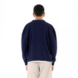 Russ Sweater Cardigan Knitting Rajut Tweed Navy Blue