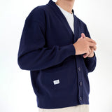 Russ Sweater Cardigan Knitting Rajut Tweed Navy Blue