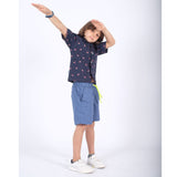 Russ Kids Flums Shirt Short Sleeve Navy Blue