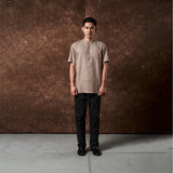 Russ Kemeja Koko Tangan Pendek Qurth Coklat Mahogani