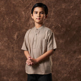 Russ Kemeja Koko Tangan Pendek Qurth Coklat Mahogani