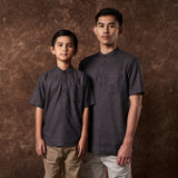 Russ Kemeja Koko Tangan Pendek Qurth Dark Grey