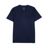 Russ Tshirt Kaos Pria Henley Button Nap Navy