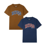 Russ Kids Tshirt Combed 30S Kids Arc Navy Blue