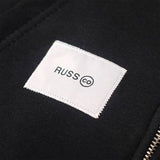 Sweater Hoodie Zipper Fleece Wording Black