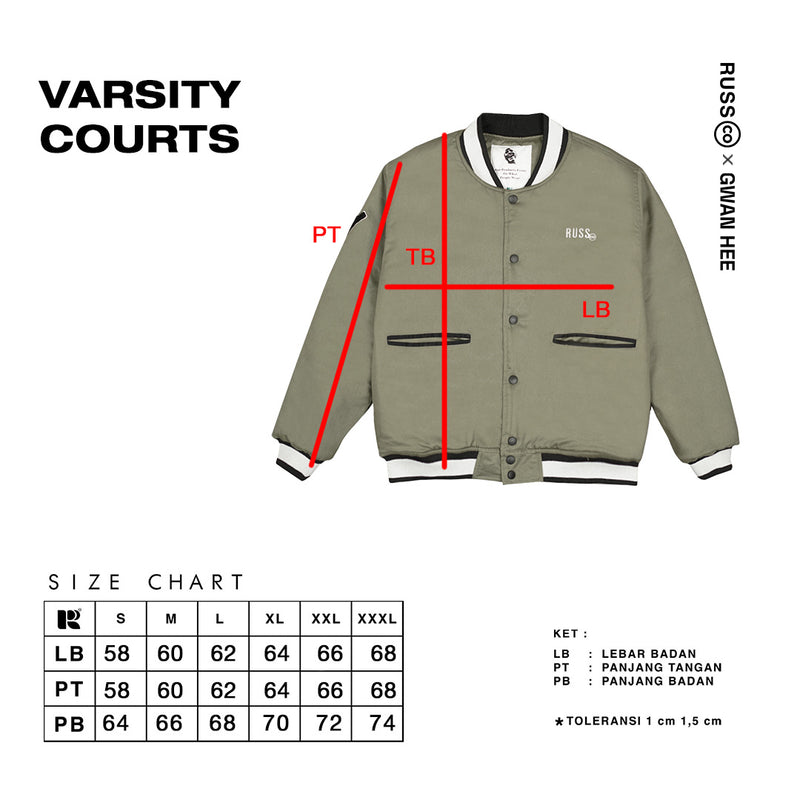 Russ X Gwan Hee Jacket Varsity Courts Olive [PRE ORDER]