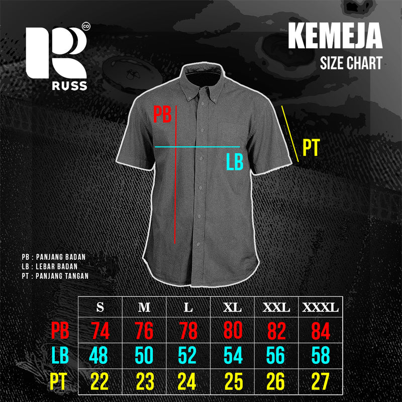 Russ Shirt Kemeja Flannel Tangan Pendek Winky Navy Green