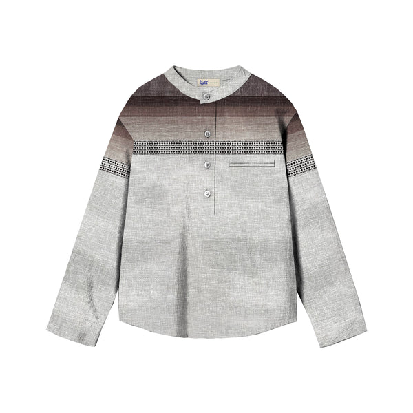 Russ Kids Shirt Koko Anak Tangan Panjang Motif Nuqta Brown