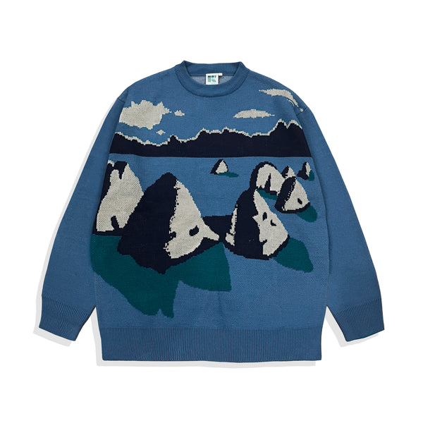 Russ Crewneck Rajut Fourkings Blue