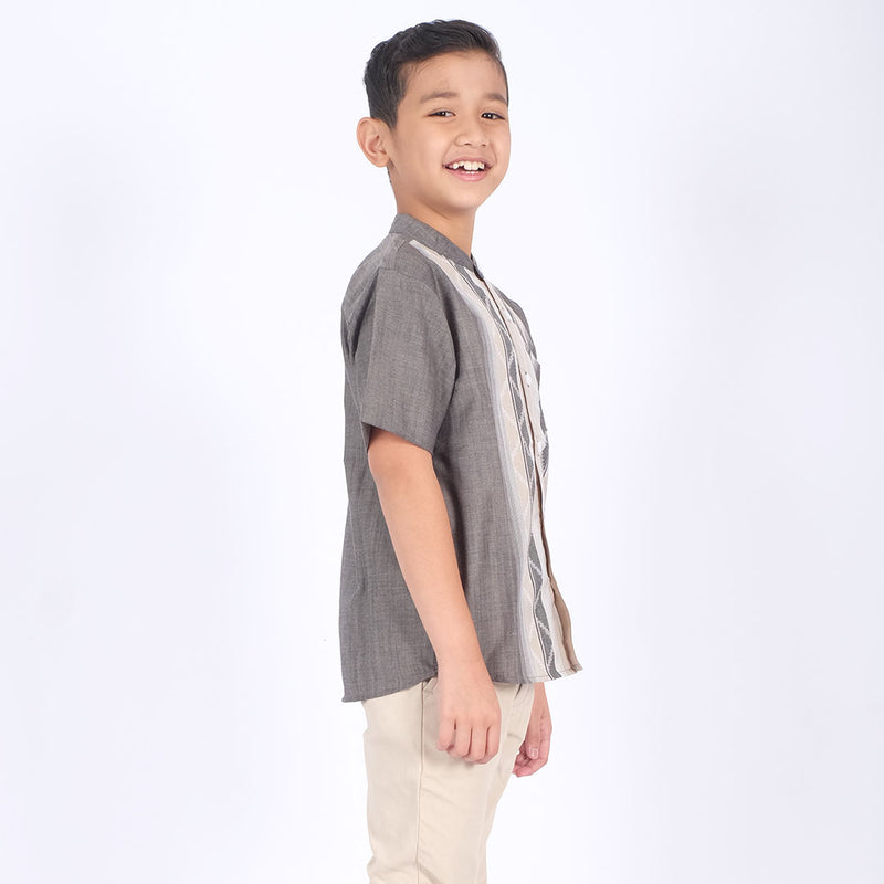 Russ Kids Shirt Koko Anak Tangan Pendek Motif Wakan Black