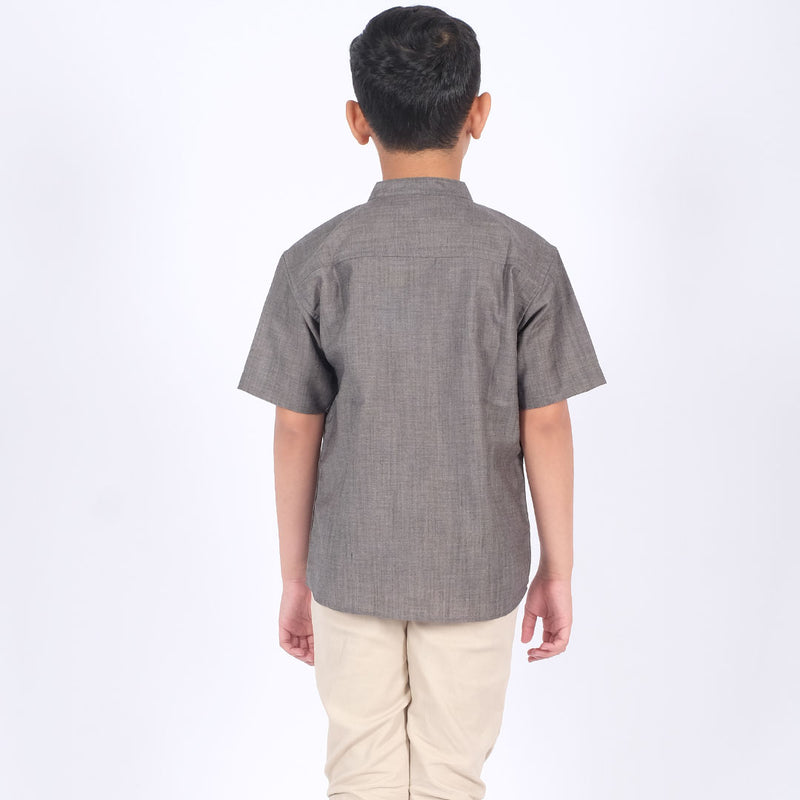 Russ Kids Shirt Koko Anak Tangan Pendek Motif Wakan Black