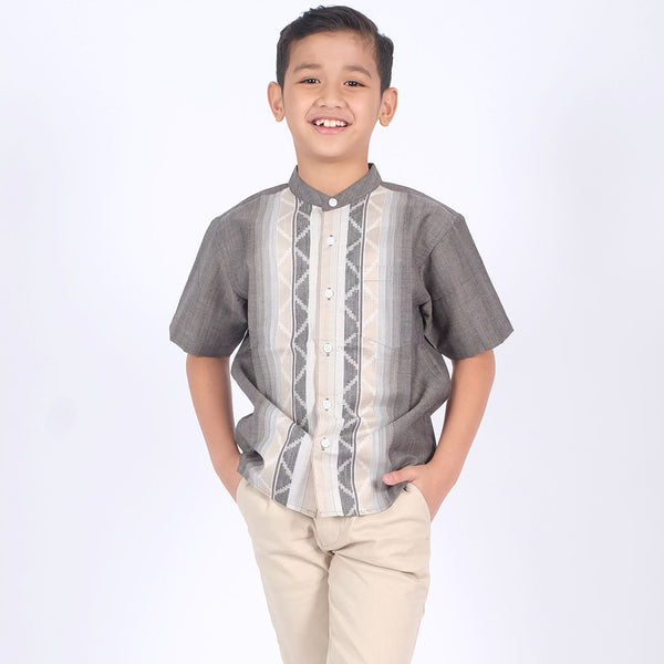 Russ Kids Shirt Koko Anak Tangan Pendek Motif Wakan Black