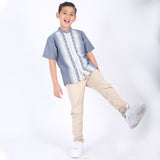 Russ Kids Shirt Koko Anak Tangan Pendek Motif Wakan Blue