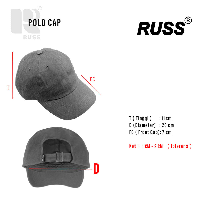 Russ Topi Pria Polo Cap Notes Dark Brown