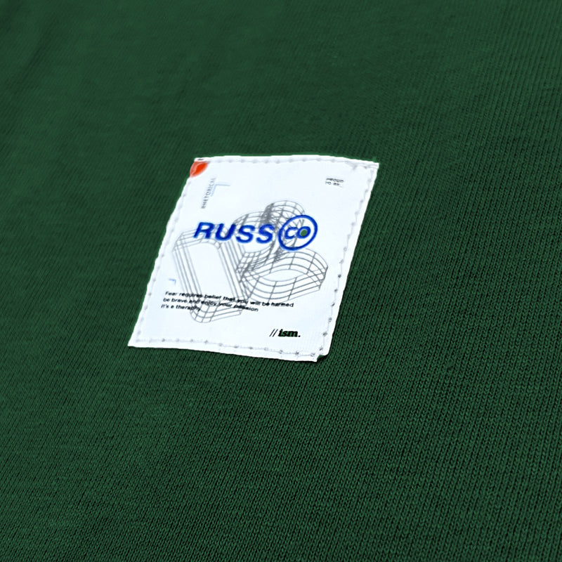Russ  Kaos Pria Tangan Pendek Tshirt Vagan Dark Green
