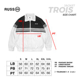 Russ Jaket Zipper Parasut Trois Black