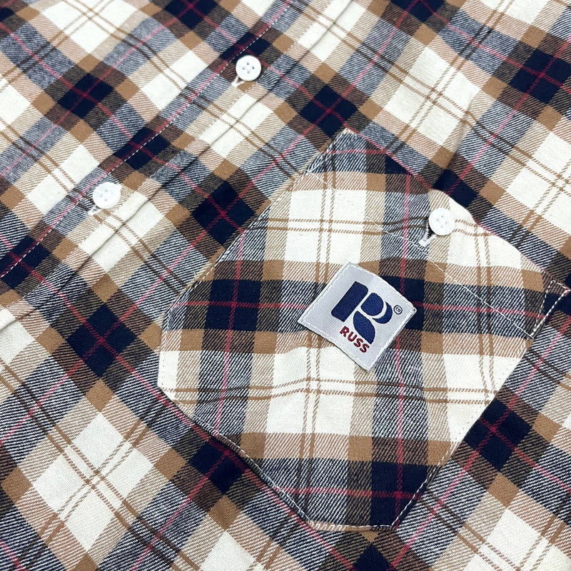 Russ Shirt Kemeja Flannel Tangan Panjang Grizle Cream