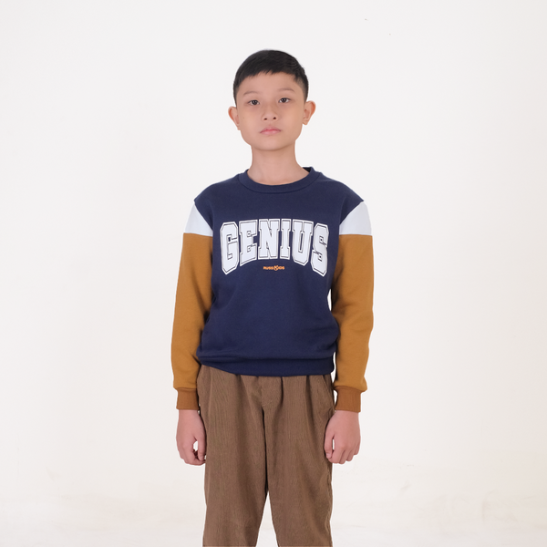 Russ Kids Sweater Crewneck Anak Genius Navy Blue