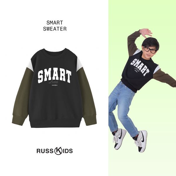 Russ Kids Sweater Crewneck Anak Smart Little Black