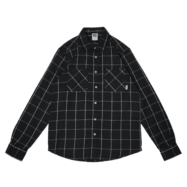 Russ Shirt Kemeja Flannel Tangan Panjang Linez Black